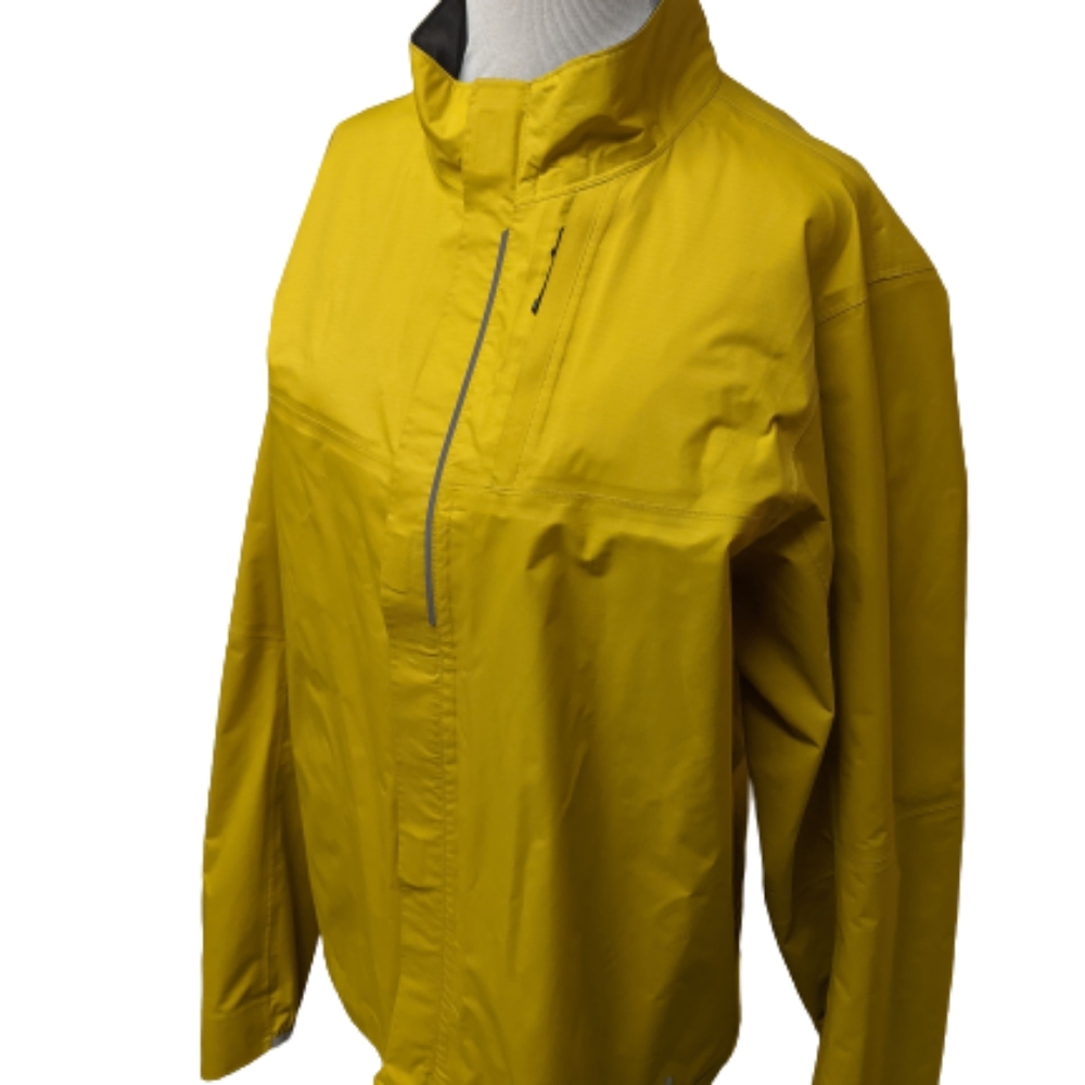 REI Men's Water Resistant Rain Jacket Wind Breaker Yellow Running Jacket Medium